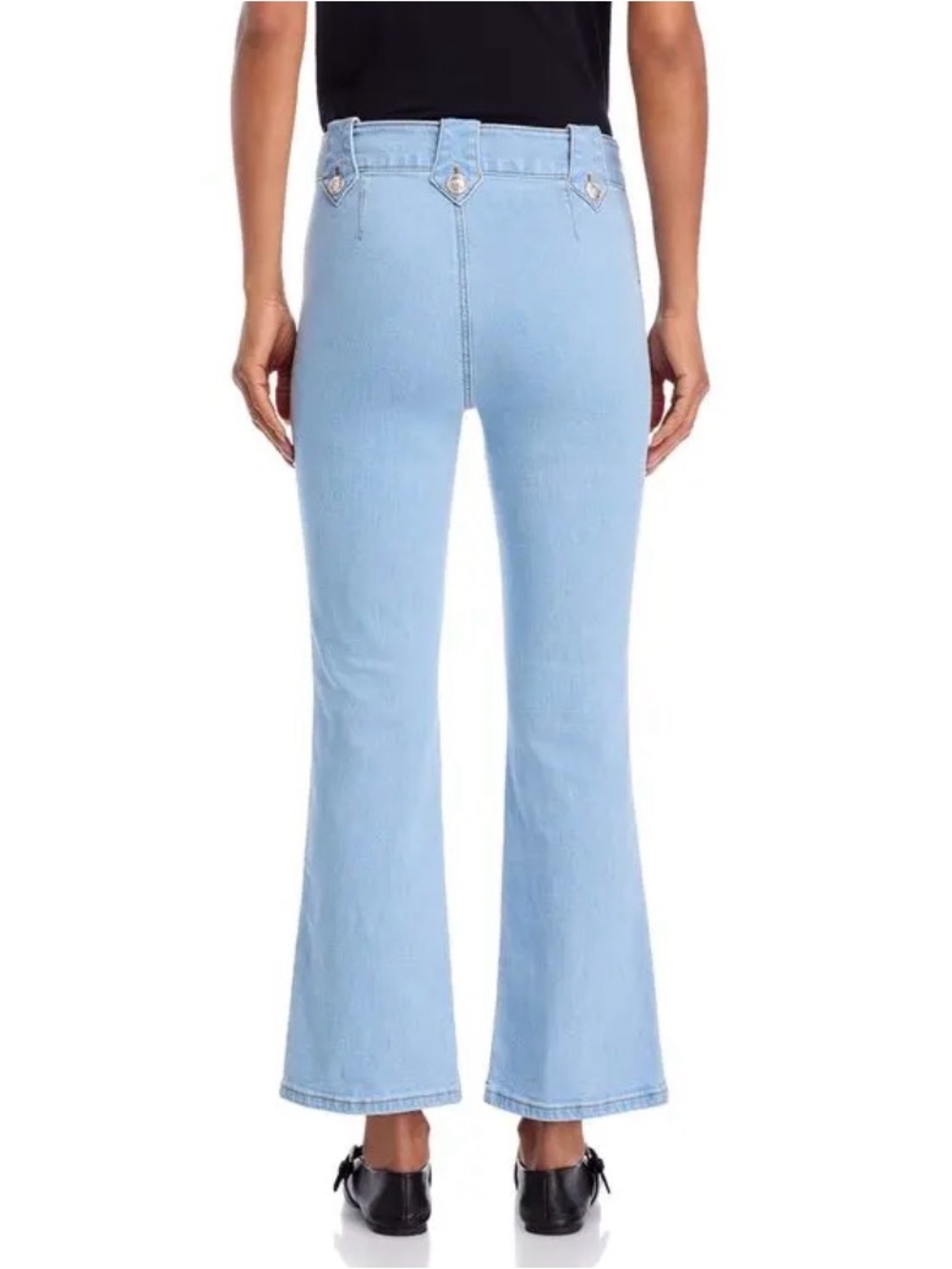 Derek Lam 10 Crosby Light Blue High-Rise Robertson CropSailor-Button Flare Jeans - Picture 3 of 10